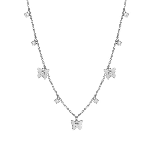 قلادة نومينيشن بفراشات الزركونيا المكعبة