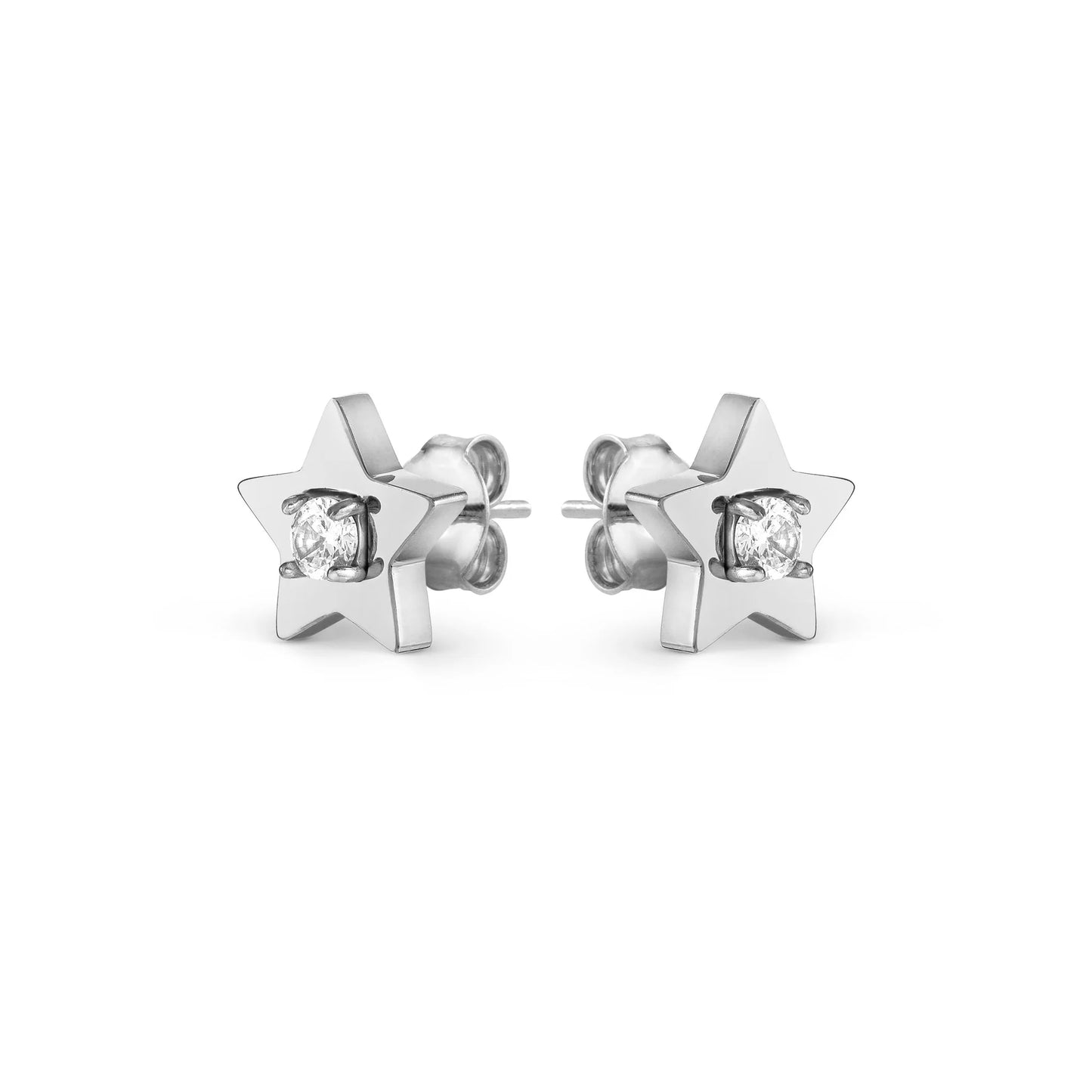 أقراط نومينيشن نجمة من الستانلس ستيل مرصعة زركونيا