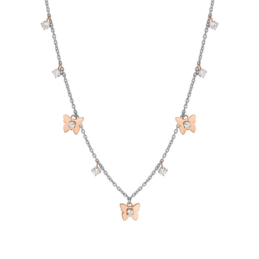 قلادة نومينيشن بفراشات زركونيا مكعبة رائعة