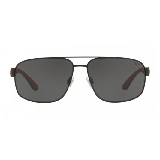 نظارة بولو رجالية أسود مطفي بعدسات رمادية