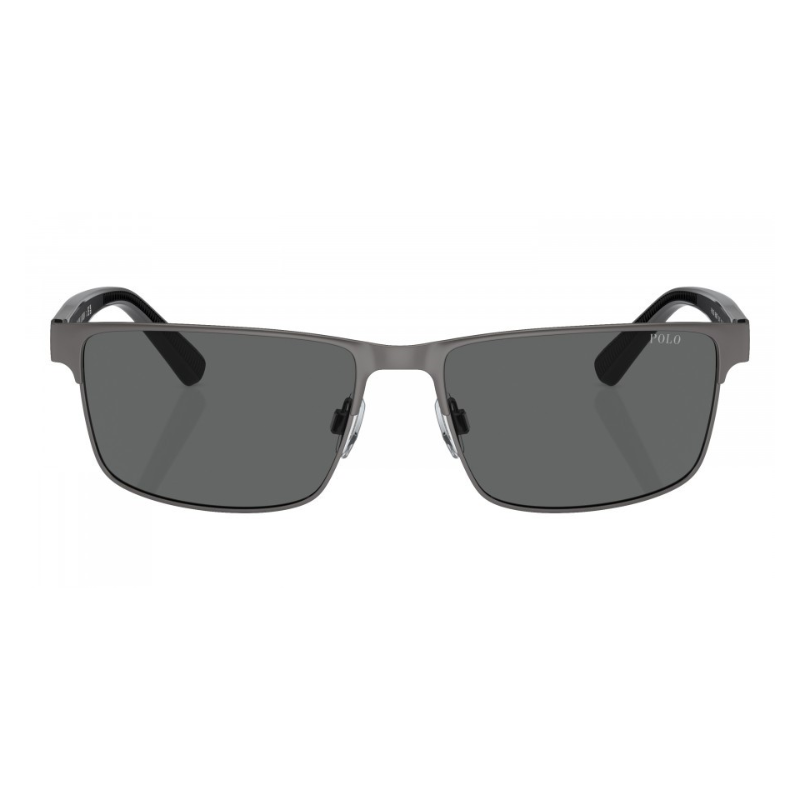 نظارة بولو رجالية Gunmetal مطفي بعدسات رمادية57