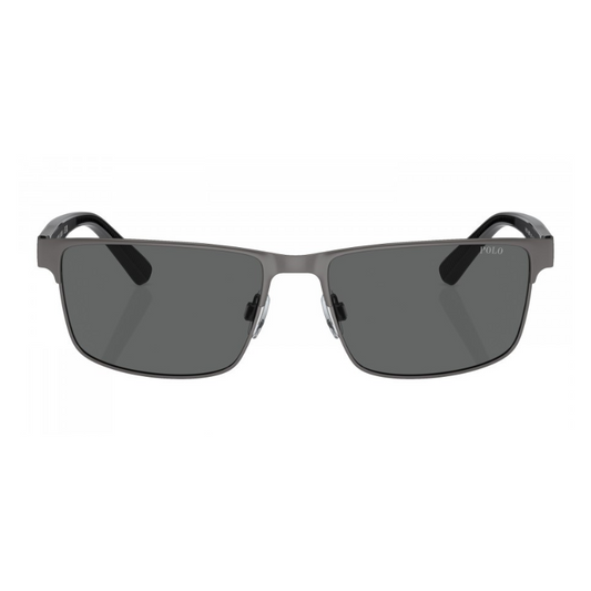 نظارة بولو رجالية Gunmetal مطفي بعدسات رمادية57
