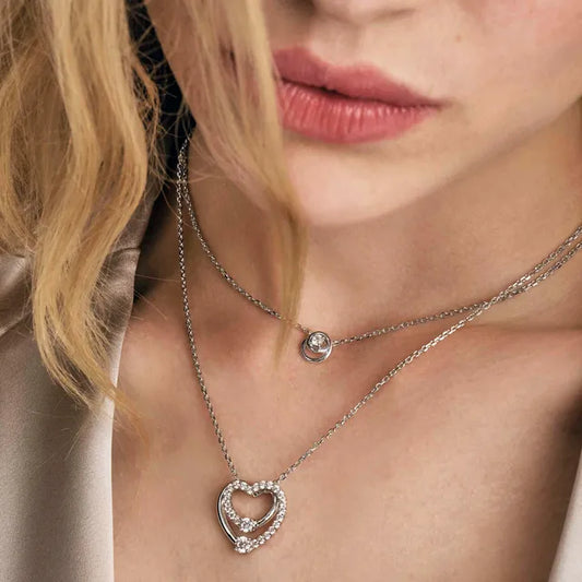 قلادة نومينيشن فضة بزركونيا مكعب أنيقة