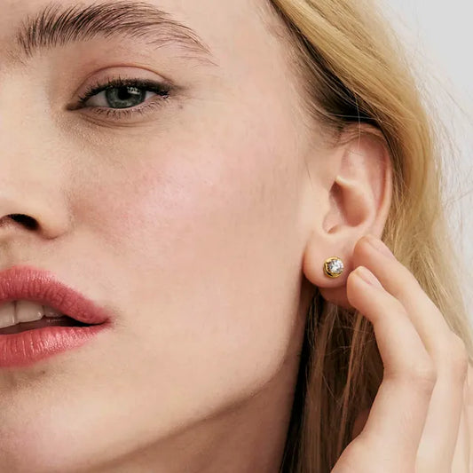 أقراط نومينيشن فضة بزركونيا مكعبة أنيقة