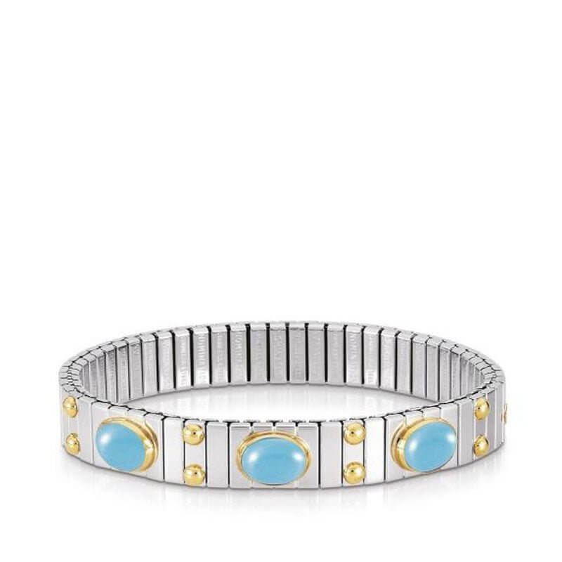 أسورة نومينيشن ستيل و ذهب و حجر - محل الشيخ