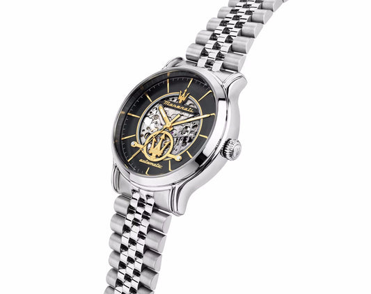 ساعة مازيراتي رجالي 42 أوتوماتيك فضي فاخر