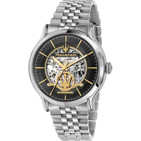 ساعة مازيراتي رجالي 42 أوتوماتيك فضي فاخر