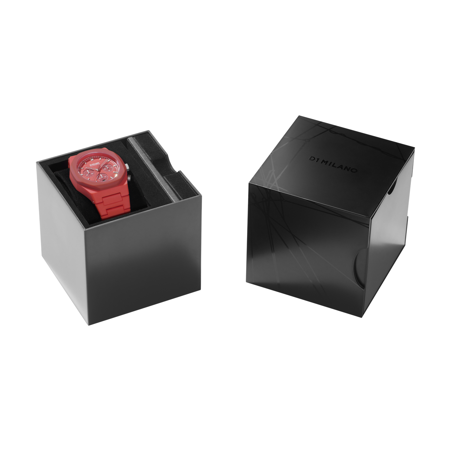 ساعة دي وان ميلانو 40.5 حمراء مقاومة للماء