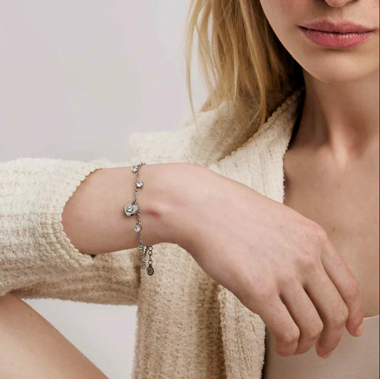 أسورة نومينيشن من ستانلس ستيل مع زركونيا مكعبة