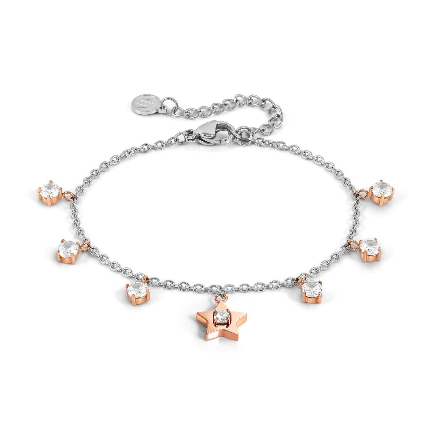 MYSOPHIE bracelets in steel with fin, BITON and cubic zirconia Star