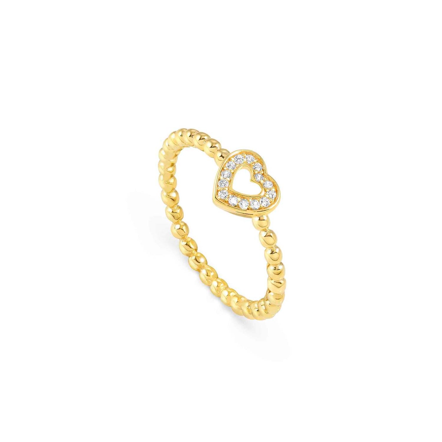 LOVECLOUD ring in 925 sterling silver and cz Yellow Gold Heart Size 11