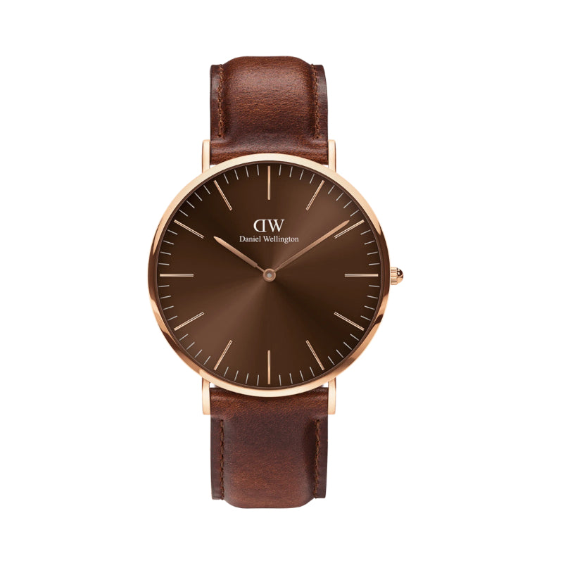 ساعة دانيال ولينغتون رجالي 40 جلد بني