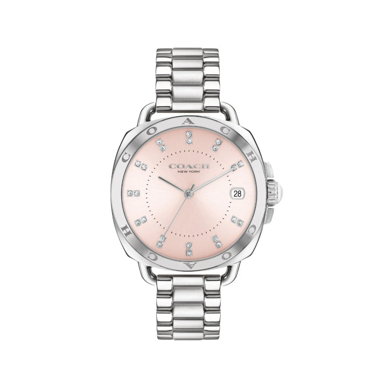 ساعة كوتش نسائي 34 مم بميناء وردي فاخر