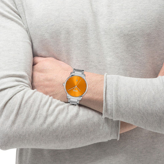 ساعة بوس رجالي 41 ستانلس ستيل فضية