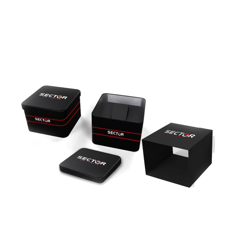 ساعة سيكتور رجالي 43 فضية بميناء أخضر