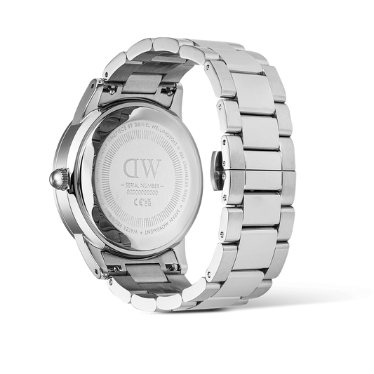 ساعة دانيال ولينغتون رجالي 40 فضية أنيقة