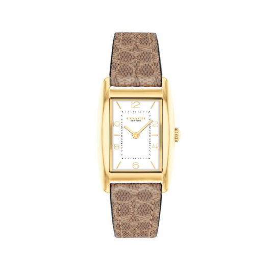 ساعة كوتش روز جولد جلدية مقاومة للماء