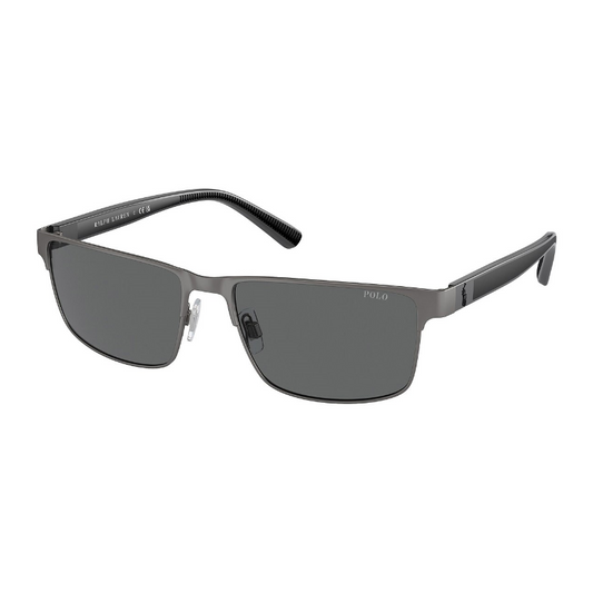 نظارة بولو رجالية Gunmetal مطفي بعدسات رمادية57
