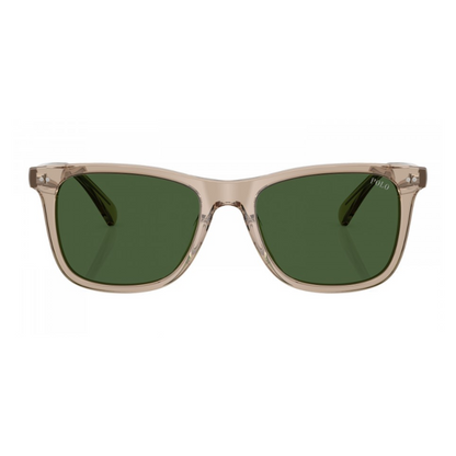 نظارة بولو رجالية Taupe بإطار أنيق بعدسات Bottle Green 55