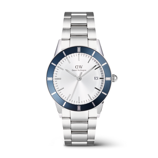 Iconic Paradigma 40 Link White Sunray Blue Bezel S - Daniel Wellington