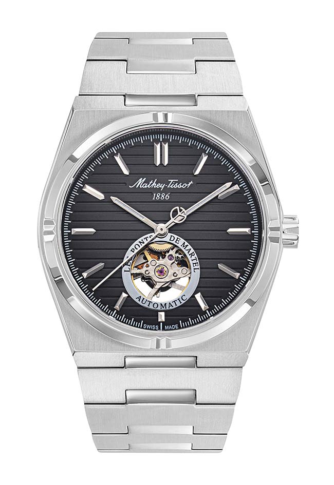 ساعة ماثي تيسو أوتوماتيك أوبن هارت رجالية - Mathey-Tissot