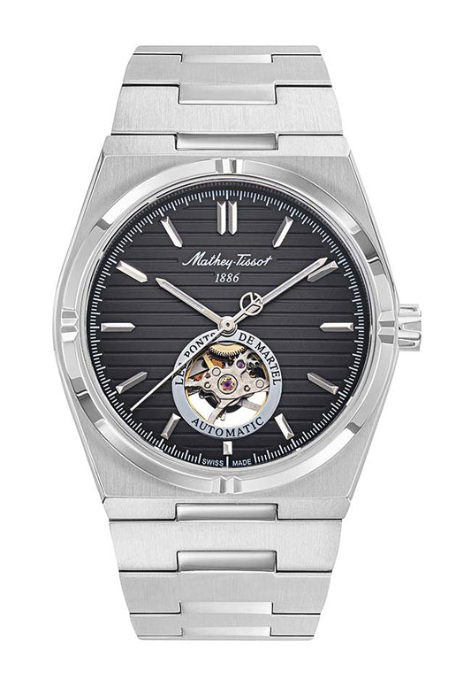 ساعة ماثي تيسو أوتوماتيك أوبن هارت رجالية - Mathey-Tissot