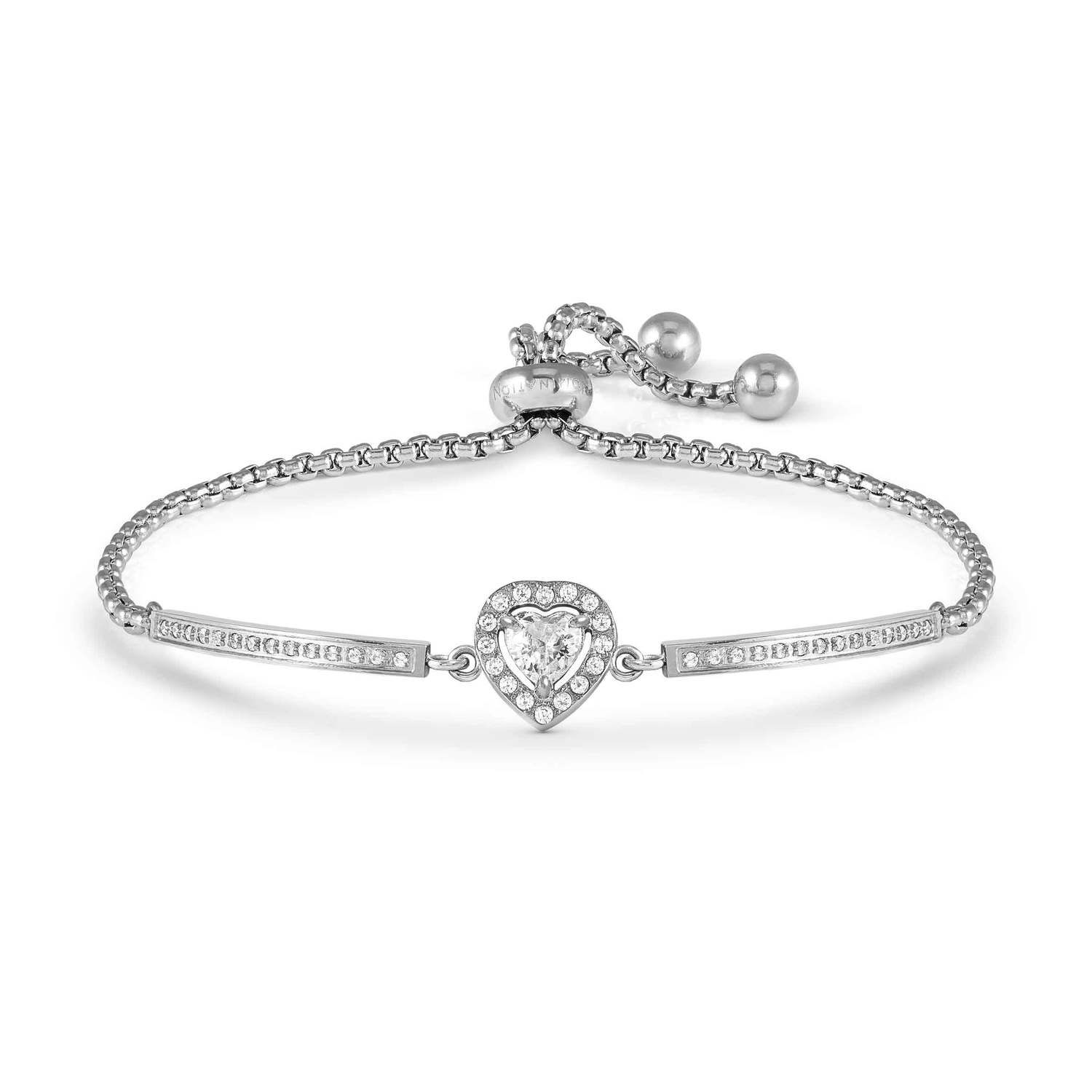 ROYALDREAM bracelet in steel and cubic zirconia Heart