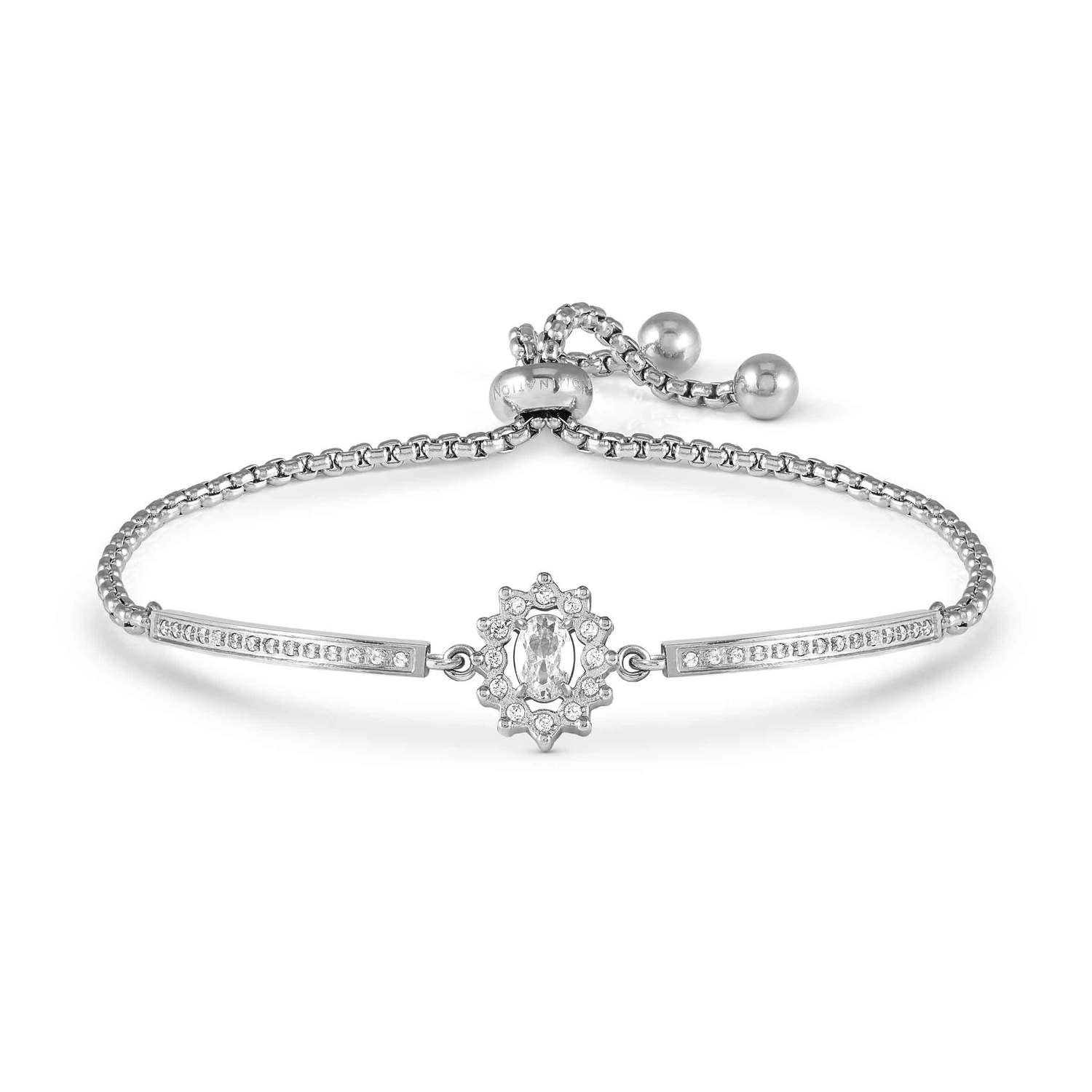 ROYALDREAM bracelet in steel and cubic zirconia ROYAL