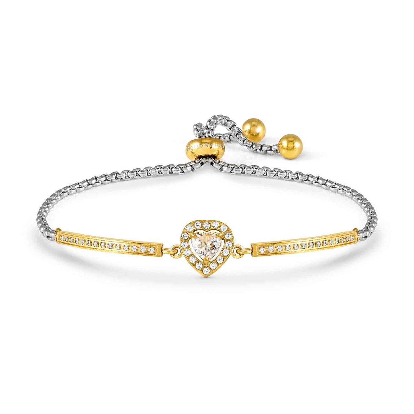ROYALDREAM bracelet in steel and cubic zirconia (RICH GOLD) Heart