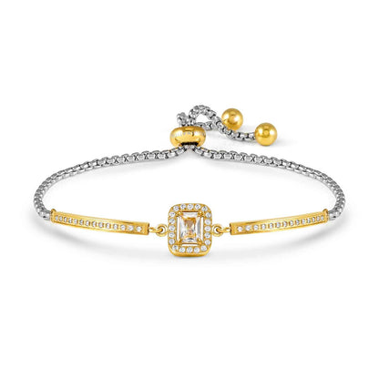 ROYALDREAM bracelet in steel and cubic zirconia (RICH GOLD) RECTANGLE
