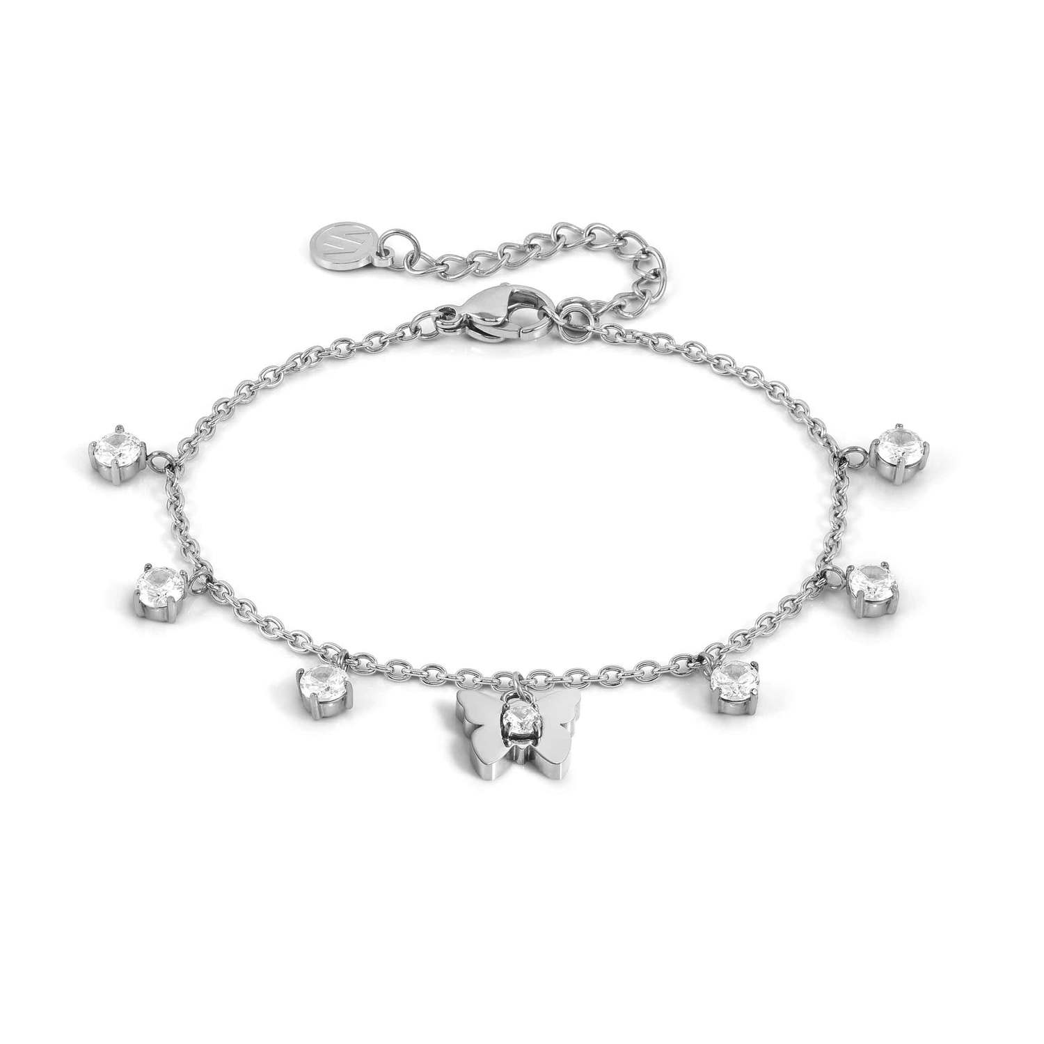 MYSOPHIE bracelets in steel and cubic zirconia butterfly