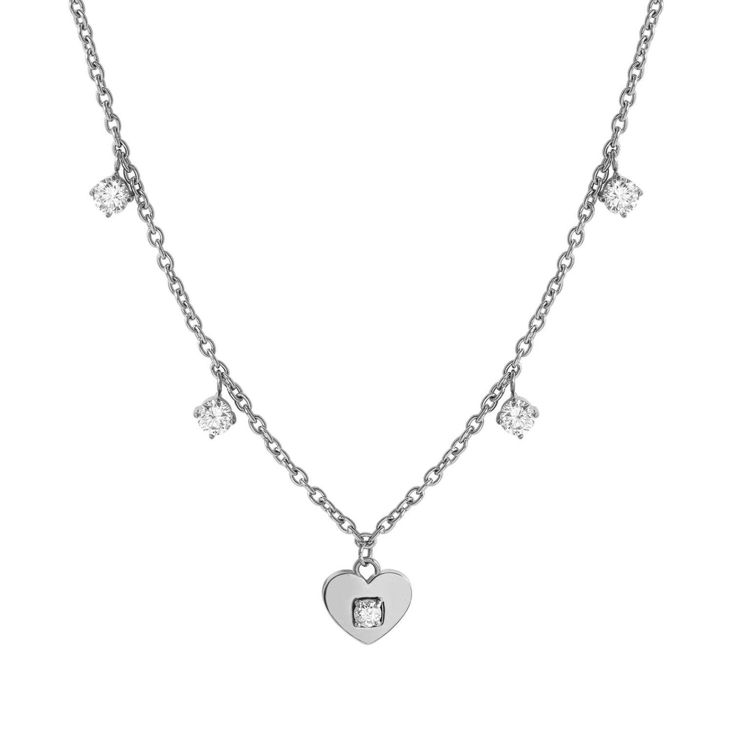 MYSOPHIE necklace in steel and cubic zirconia Heart