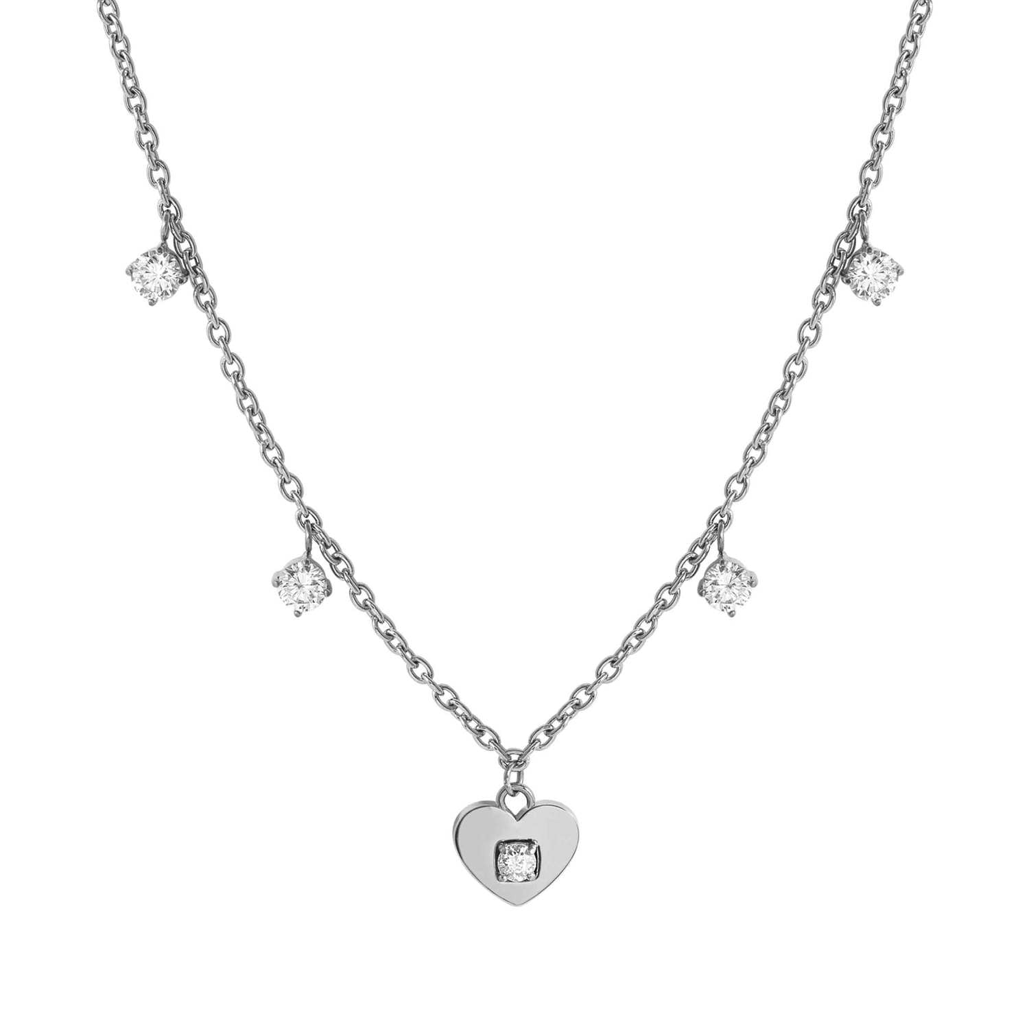 MYSOPHIE necklace in steel and cubic zirconia Heart
