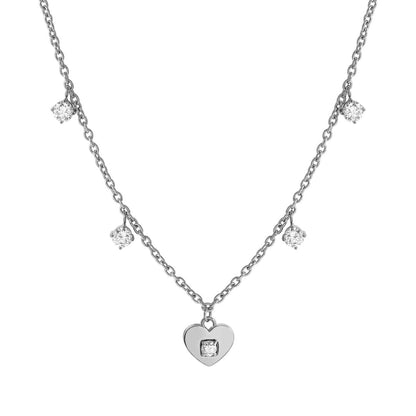 MYSOPHIE necklace in steel and cubic zirconia Heart