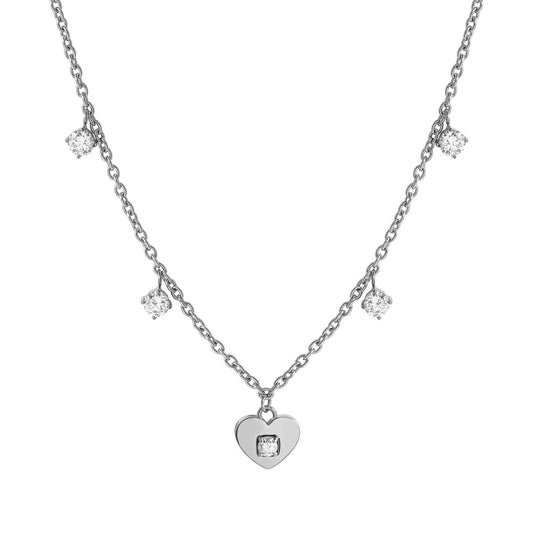 MYSOPHIE necklace in steel and cubic zirconia Heart