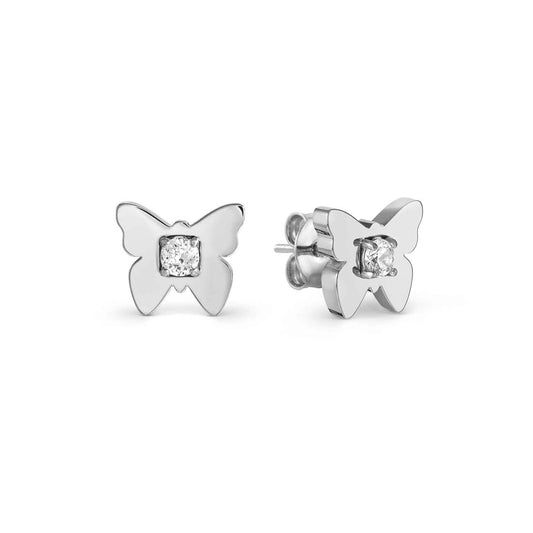 MYSOPHIE earrings in steel and cubic zirconia butterfly