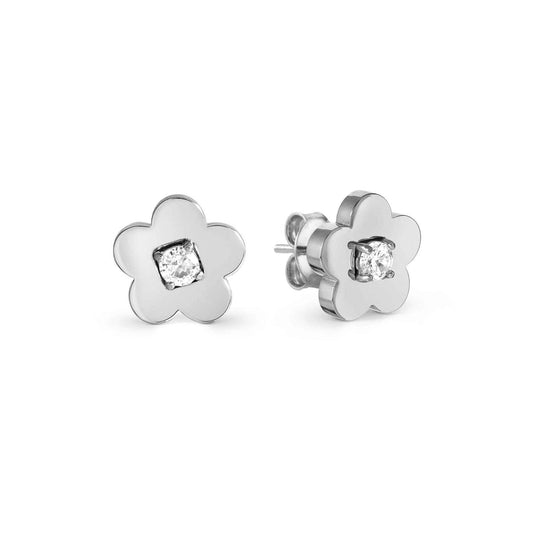 MYSOPHIE earrings in steel and cubic zirconia Flower