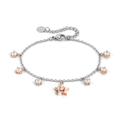 MYSOPHIE bracelets in steel with fin, BITON and cubic zirconia Star