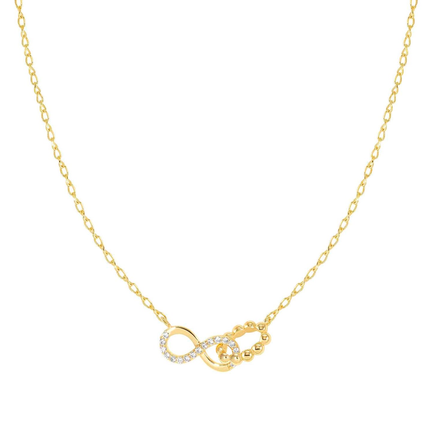 LOVECLOUD necklace in 925 sterling silver and cz Infinity Yellow Gold