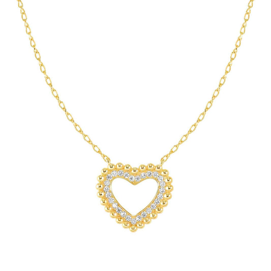 LOVECLOUD necklace in 925 sterling silver and cz Yellow Gold Heart