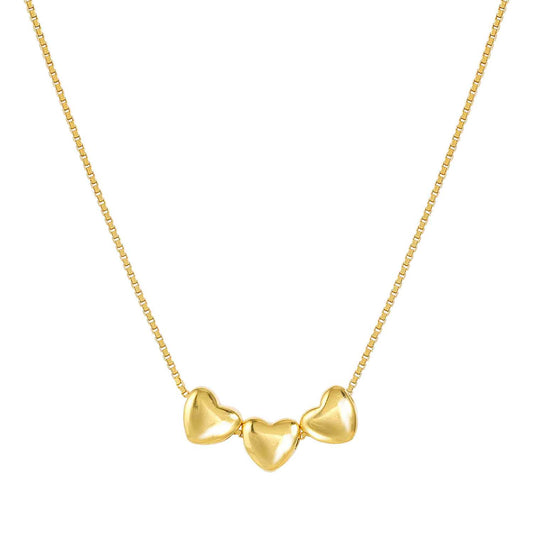 ARMONICA necklace in 925 sterling silver (RICH) and cubic zirconia Heart Gold