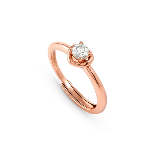 COSMICLOVE ring in 925 sterling silver and cubic zirconia Heart Rosegold
