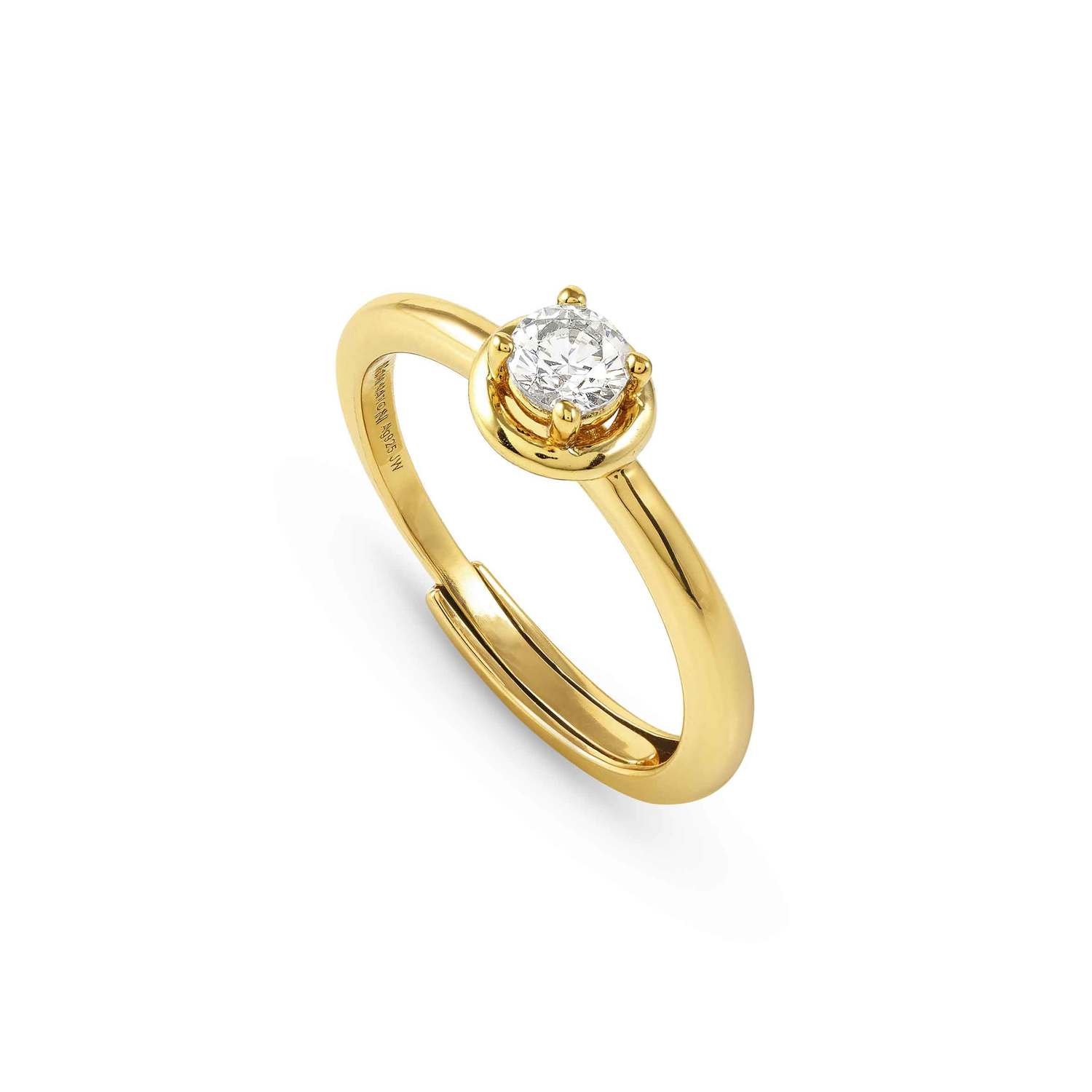 COSMICLOVE ring in 925 sterling silver and cubic zirconia Yellow Gold Circle