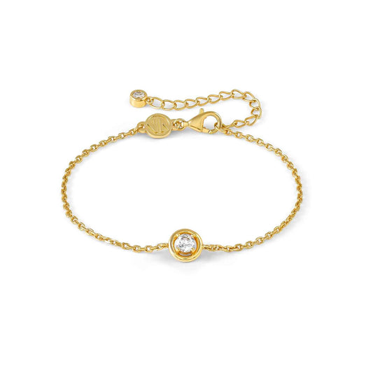 COSMICLOVE bracelet in 925 sterling silver and cubic zirconia Yellow Gold Circle