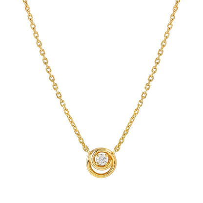 COSMICLOVE necklace in 925 sterling silver and cubic zirconia Yellow Gold Circle