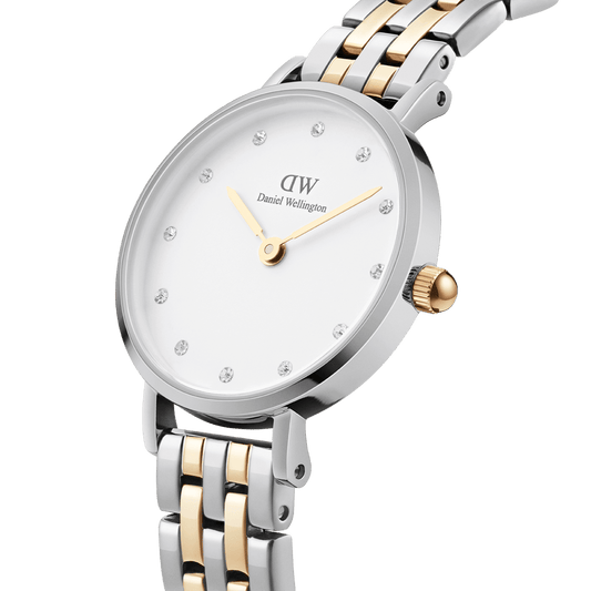 Petite Lumine 28 5-Link G/S White - Daniel Wellington