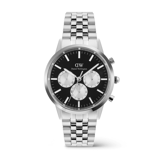Iconic 42 Chronograph Arch 5-Link Onyx Panda S - Daniel Wellington