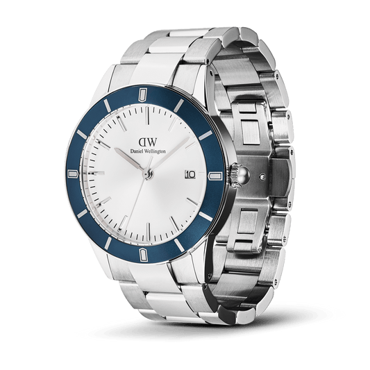 Iconic Paradigma 40 Link White Sunray Blue Bezel S - Daniel Wellington