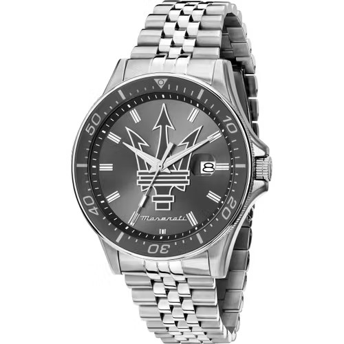 ساعة مازيراتي رجالي 44 بميناء رصاصي غامق