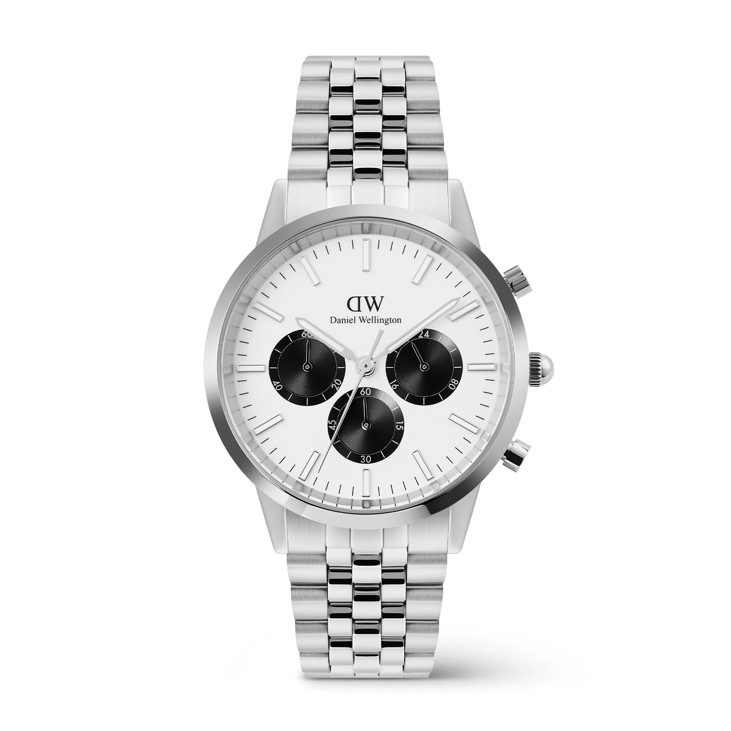 Iconic 42 Chronograph Arch 5-Link Off- White Panda S - Daniel Wellington